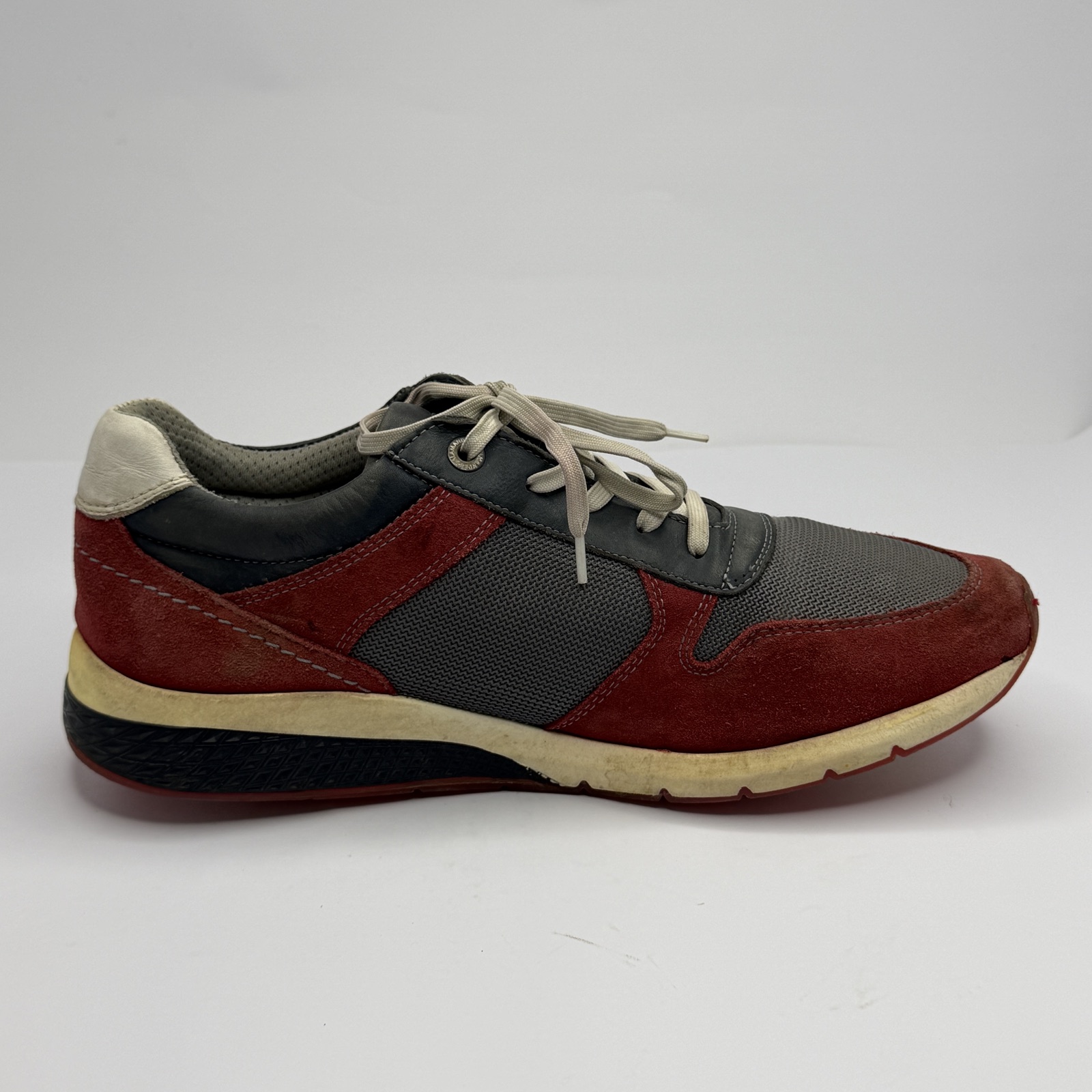 la martina Suede Retro Running Shoes Red / Dark Grey / Cream White – used, Excellent condition – size EU 45
