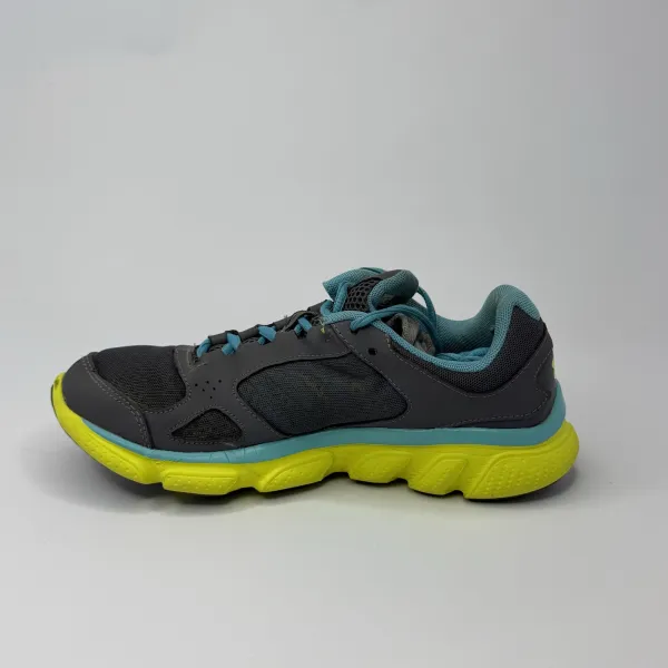 Under Armour Micro G Assert V Graphite / Island Blues / High-Vis Yellow – used, Premium condition – size EU 38