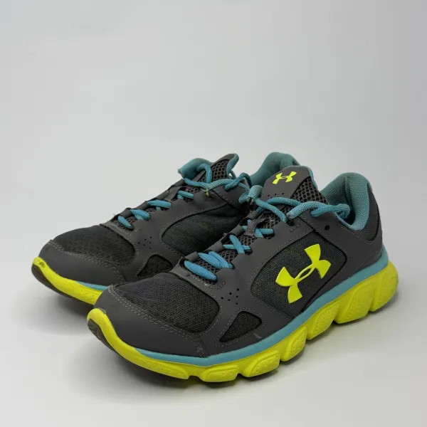 Under Armour Micro G Assert V Graphite / Island Blues / High-Vis Yellow – used, Premium condition – size EU 38 – photo 3
