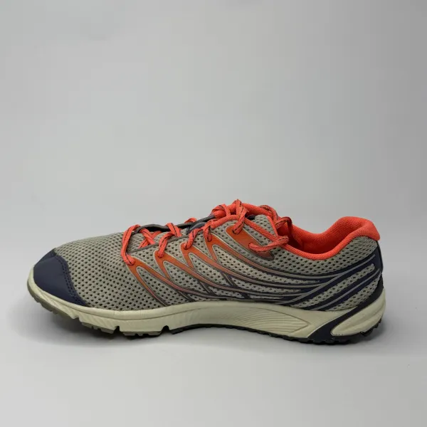 Merrel Bare Access Arc 4 Sleet / Vibrant Coral (Grey, Orange, And Navy Blu – used, Premium condition – size EU 40