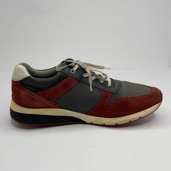 la martina Suede Retro Running Shoes Red / Dark Grey / Cream White – used, Excellent condition – size EU 45