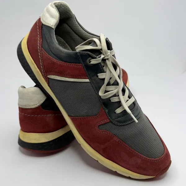la martina Suede Retro Running Shoes Red / Dark Grey / Cream White – used, Excellent condition – size EU 45 – photo 4