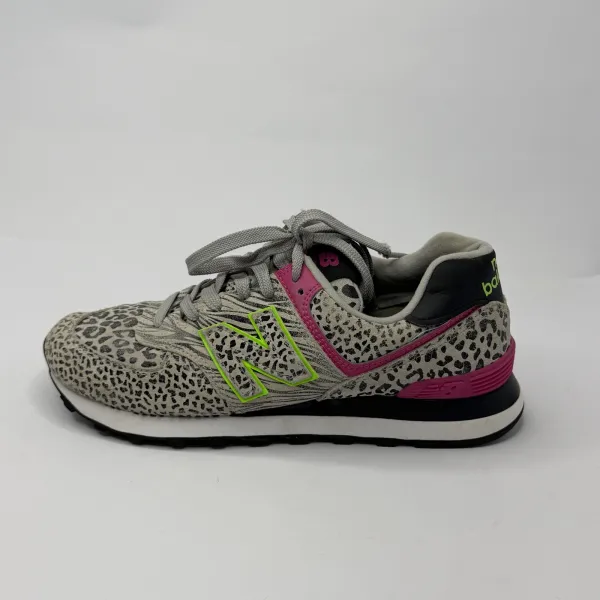 New Balance WL574ANA sneakers Black / Grey / Pink / Neon Lime – used, Excellent condition – size EU 40